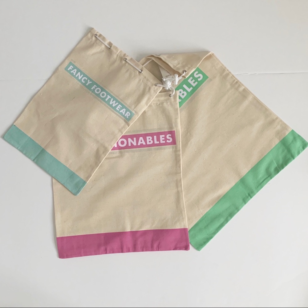 NWT Travel Canvas Bags with Drawstrings
